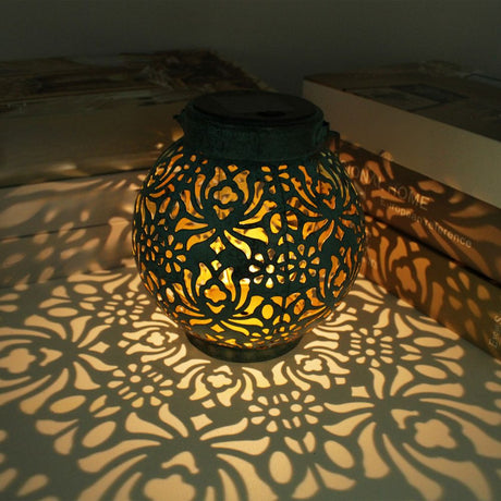 Solar Garden Lantern  Floral Pattern LED Light - Product showcase