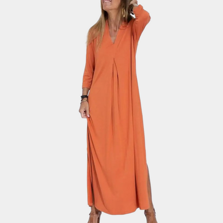 V-Neck Maxi Dress  Flowing A-Line Summer Design - Product showcase