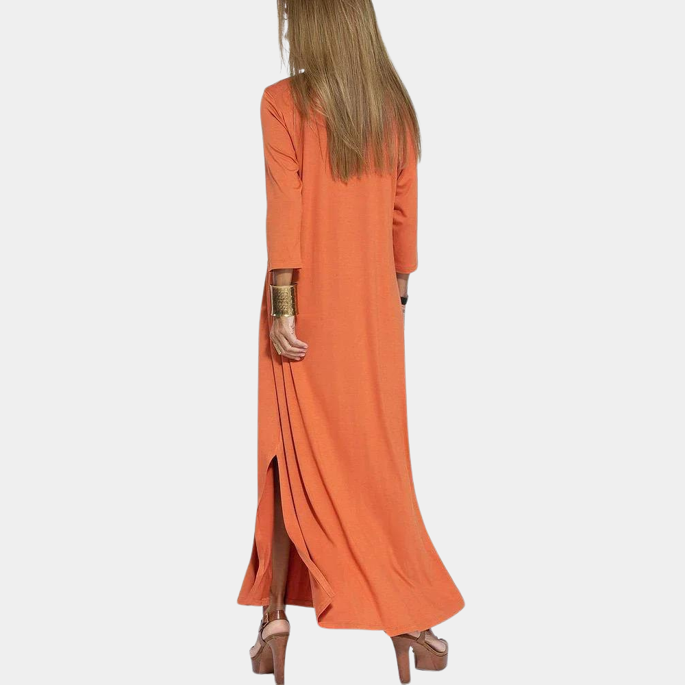 V-Neck Maxi Dress  Flowing A-Line Summer Design - Product detail 4