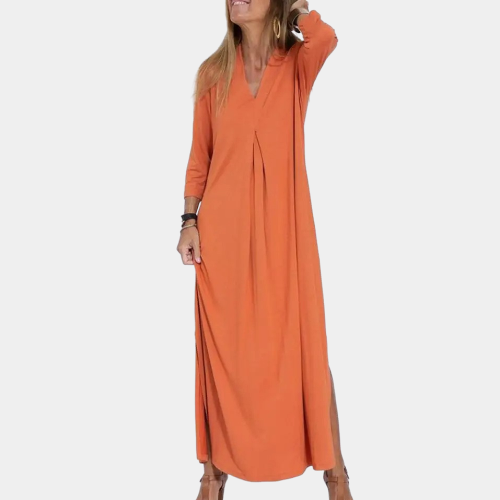 V-Neck Maxi Dress  Flowing A-Line Summer Design - Product detail 5