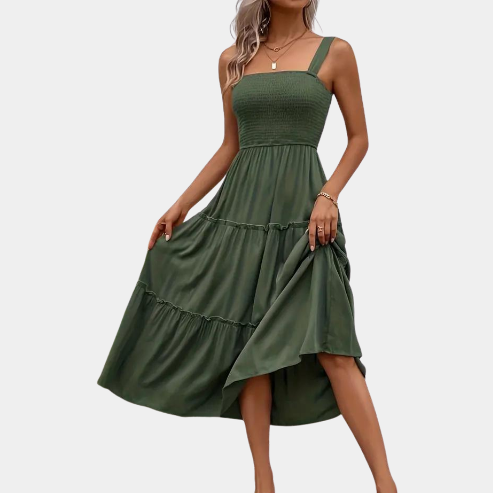 Summer Maxi Dress  Smocked Bodice Tiered Design - Product detail 4