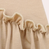 Cotton Mini Dress  Ruffle Hem Short Sleeve Design - Product example