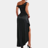 One Shoulder Evening Dress  Asymmetric High Slit Design - Product example