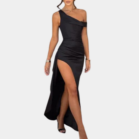 One Shoulder Evening Dress  Asymmetric High Slit Design - Product detail 7