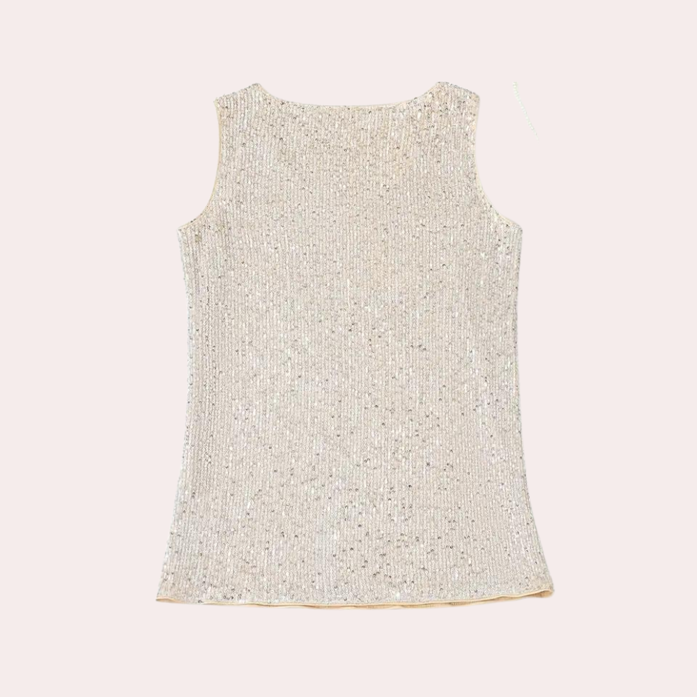 Sequin Party Top  V-Neck Sleeveless Shimmer Design - Product example