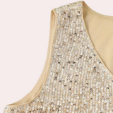 Sequin Party Top  V-Neck Sleeveless Shimmer Design - Product detail 4