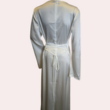 Satin Evening Maxi Dress  Bell Sleeve Design - Product detail 4