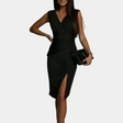 Elegant V-Neck Midi Dress  Side Slit Design - Product detail 8