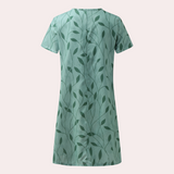 Botanical Print Summer Dress  V-Neck Leaf Pattern Design - Product detail 4
