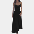 Elegant Maxi Dress  Draped Neckline Floor Length Design - Product detail 6