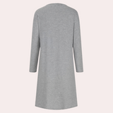Casual Midi Dress  V-Neck Button Detail With Plaid Trim - Product detail 5