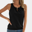 Classic Sleeveless Blouse  Elegant Keyhole Neckline Design - Product detail 5