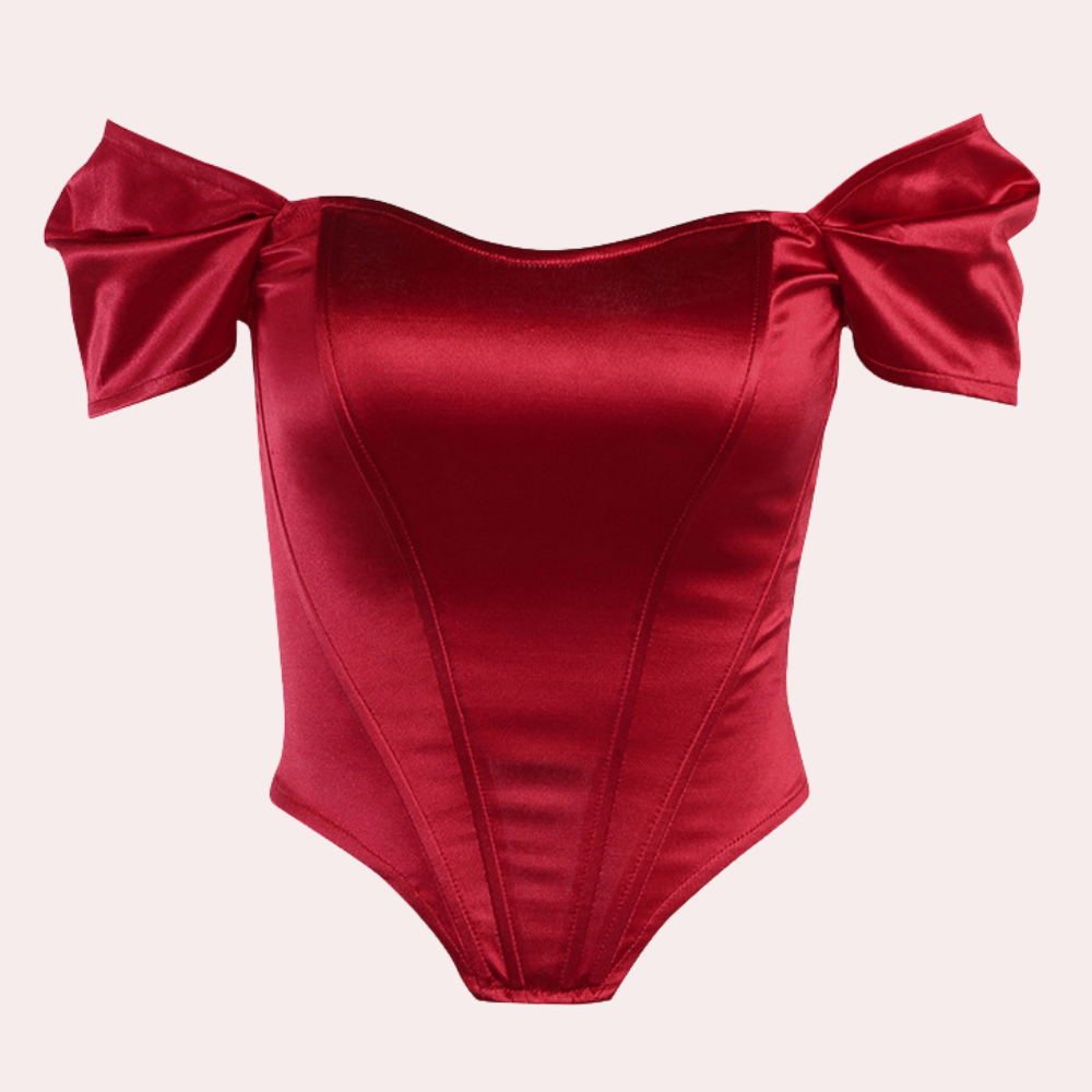 Elegant Off-Shoulder Top  Structured Satin Cotton Blend - Product detail 5