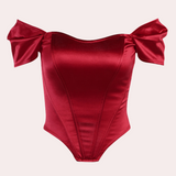Elegant Off-Shoulder Top  Structured Satin Cotton Blend - Product detail 5