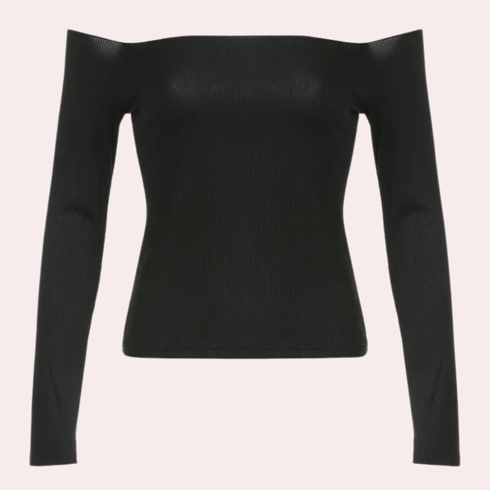 Classic Off-Shoulder Top  Slim Fit Long Sleeve Design - Product detail 6
