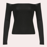 Classic Off-Shoulder Top  Slim Fit Long Sleeve Design - Product detail 6
