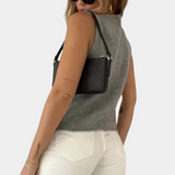 Sleeveless V-Neck Top  Asymmetric Knit Design - Product example