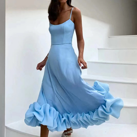 Elegant Chiffon Maxi Dress  Slim Fit Summer Evening Gown - Product detail 11