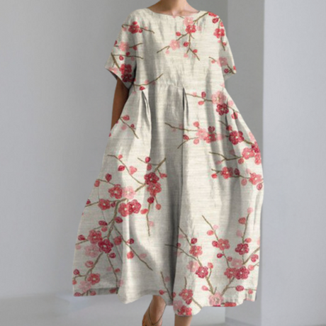 Modern Abstract Cotton Dress  Monochrome Mountain Pattern - Product detail 7