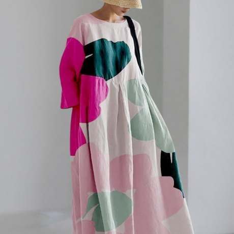 Modern Abstract Cotton Dress  Monochrome Mountain Pattern - Product detail 9