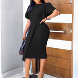 Professional Midi Dress  Flutter Sleeve Design - Product detail 8