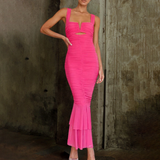 Fishtail Maxi Dress  Ruched Square Neck Design - Product detail 10