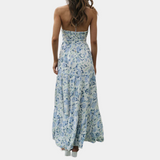 Floral Halter Maxi Dress  Lightweight Summer Cotton Blend - Product example