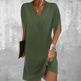 V-Neck Split Sleeve Dress  Elegant Black Knee-Length Design - Product detail 8