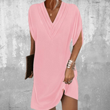 V-Neck Split Sleeve Dress  Elegant Black Knee-Length Design - Product detail 11