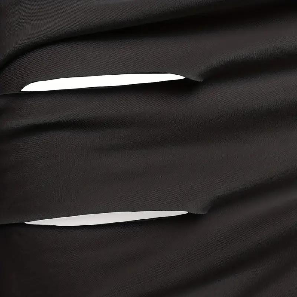 Distressed Bodycon Dress  Ruched Side Slit Design - Product detail 4