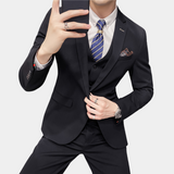 Classic Three Piece Suit  Premium Black Business Attire - Detailed view