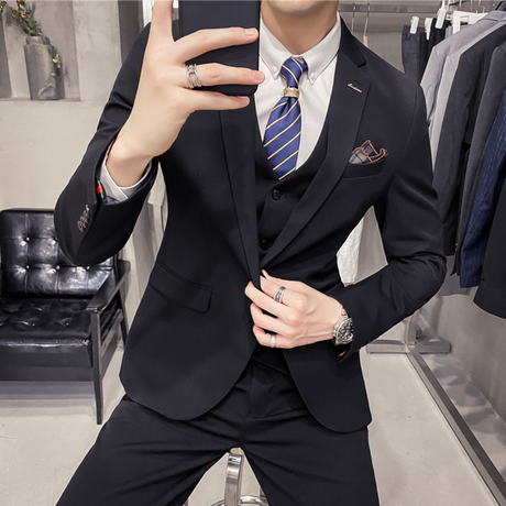 Classic Three Piece Suit  Premium Black Business Attire - Product detail 7