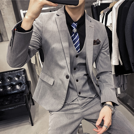Classic Three Piece Suit  Premium Black Business Attire - Product detail 10