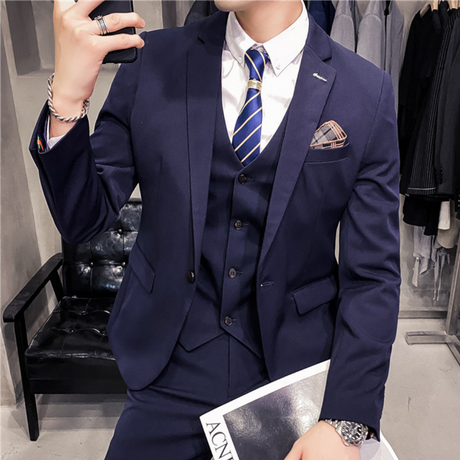 Classic Three Piece Suit  Premium Black Business Attire - Product detail 11