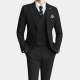 Classic Three-Piece Suit  Grey Cotton Slim-Fit Design - Product example