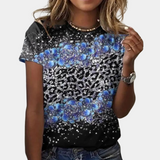 Paisley Print Cotton Blouse  Blue Ombre Pattern Design - Product detail 5