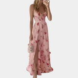 Floral Maxi Dress  Sage Green Split Front Design - Product detail 4