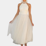 Elegant Halter Maxi Dress  Tulle A-Line Evening Gown - Product example