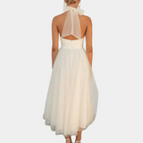 Elegant Halter Maxi Dress  Tulle A-Line Evening Gown - Product detail 4