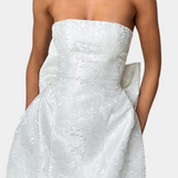 Strapless Cocktail Dress  Structured Jacquard Pattern - Product example