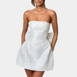 Strapless Cocktail Dress  Structured Jacquard Pattern - Product detail 6