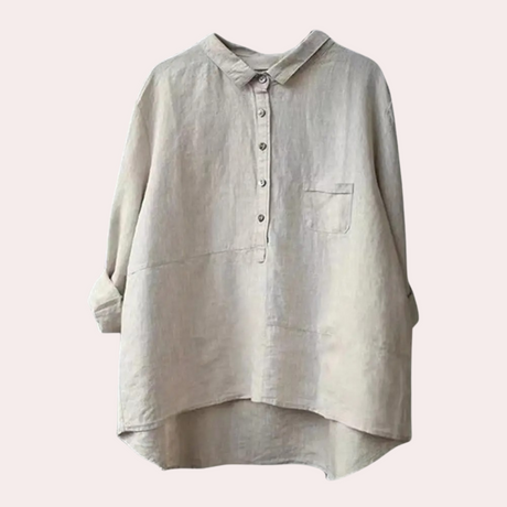 Cotton Linen Summer Shirt  Relaxed Fit with Chest Pocket - Product detail 9