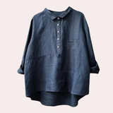 Cotton Linen Summer Shirt  Relaxed Fit with Chest Pocket - Product detail 11