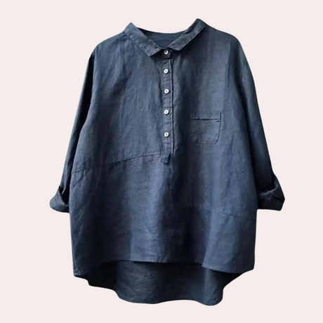 Cotton Linen Summer Shirt  Relaxed Fit with Chest Pocket - Product detail 11