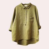 Cotton Linen Summer Shirt  Relaxed Fit with Chest Pocket - Product detail 8