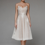 Art Deco Cocktail Dress  Geometric Pattern Midi Length - Detailed view