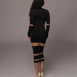 Modern Bodycon Dress  White Mesh Cut-Out Design - Product detail 4