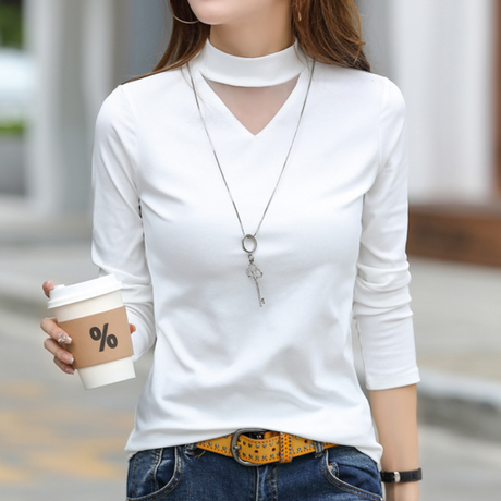 Modern Cotton V-Neck Top  Choker Style Neckline - Product detail 10
