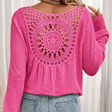 Crochet Back Sweater  Pink Mandala Pattern Knit - Product detail 7