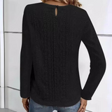 Lace Detail Blouse  Textured Long Sleeve Design - Detailed view